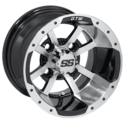 Picture of 10x7 GTW® Storm Trooper Wheel (Offset: 3:4 (ET -.25) Black Finish with Machined Accents, Center Cap Included