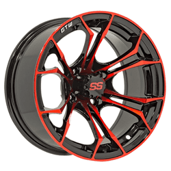 Picture of GTW® Spyder 14x7 Black with Red Accents Wheel (3:4 Offset)