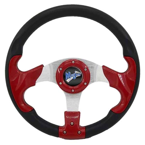 Picture of Madjax CNC milled razor steering wheel in red and black