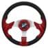 Picture of Madjax CNC milled razor steering wheel in red and black, Picture 1